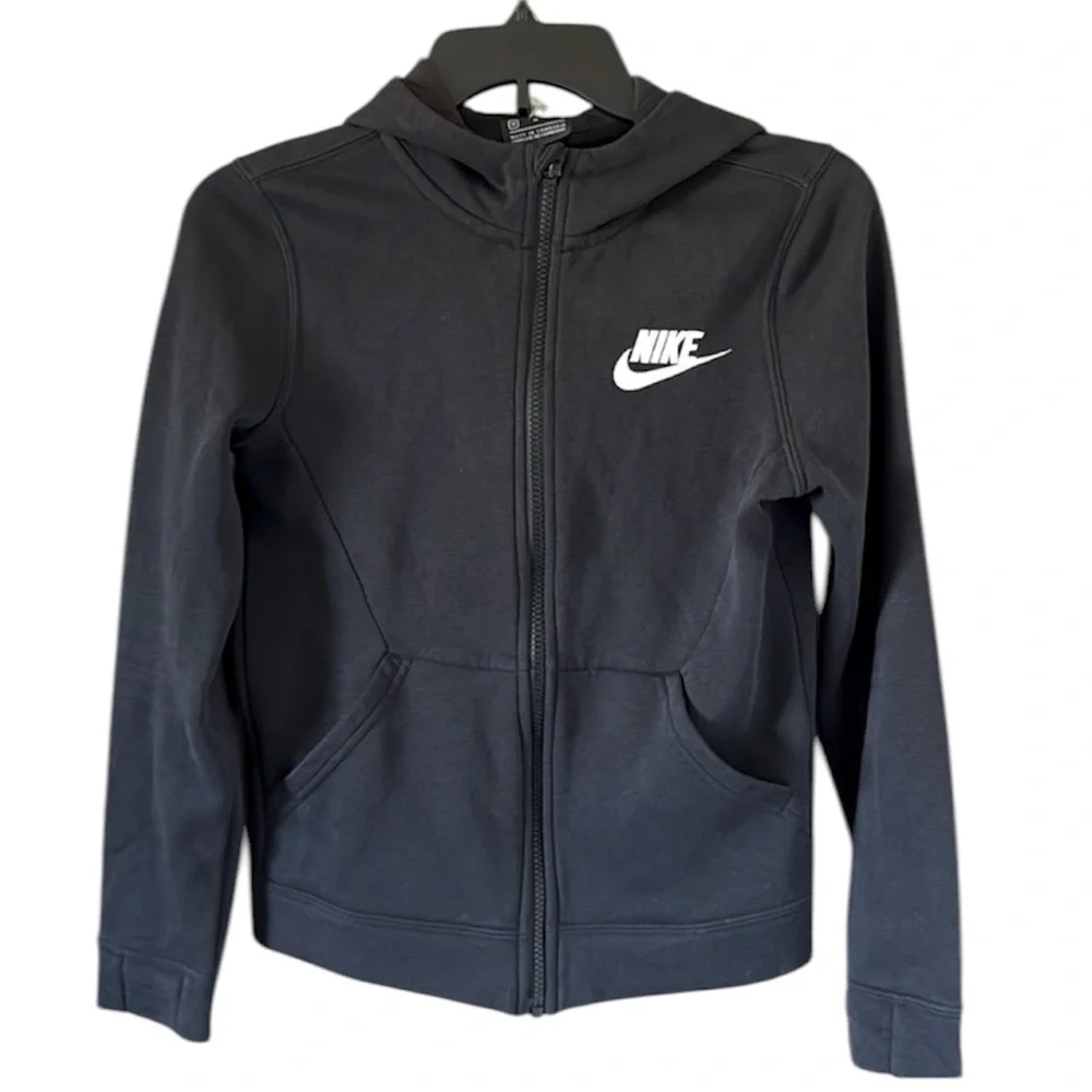 Nike Full Zip with Hoodie black fitted Sweatshirt size Medium